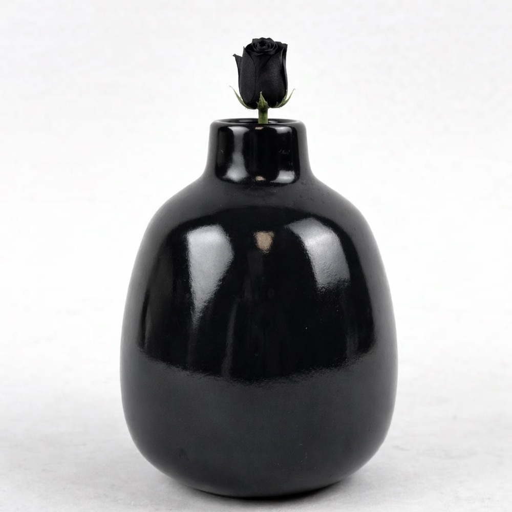 Minimal vintage Heath ceramics Black Ceramic Bud Vase